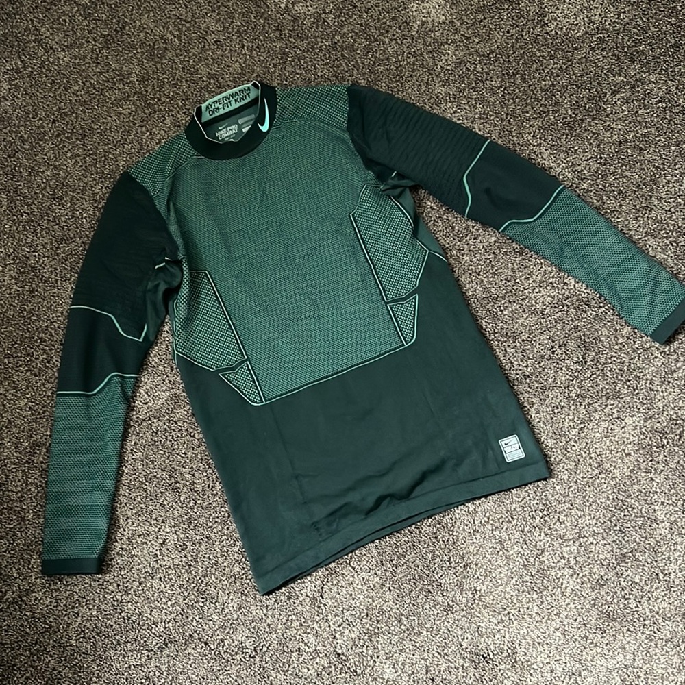 Nike PRO COMBAT HYPERWARM DRI-FIT KNIT Shirt Size XL Color Mint Gray EUC